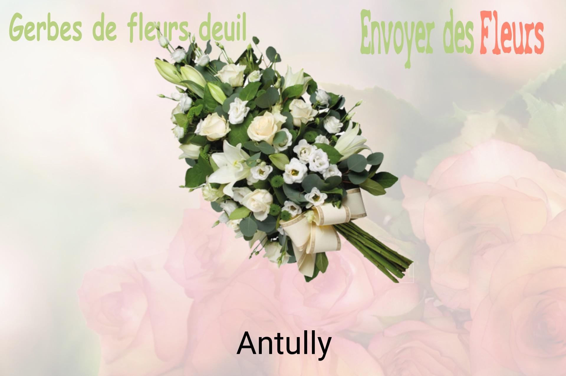 Gerbe de fleurs de deuil livrée à Antully